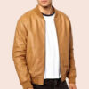 Mens Brown Bomber Casual Tan Jacket